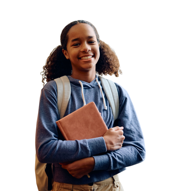 a girl student smiling