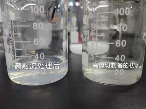 图 MF59佐剂微流化器制备前后 图 MF59佐剂微流化器制备前后